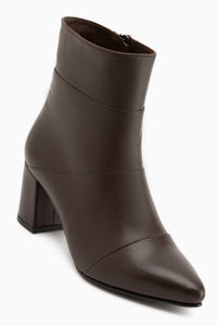 Amalia Genuine Leather Brown Heeled Women’s Boots