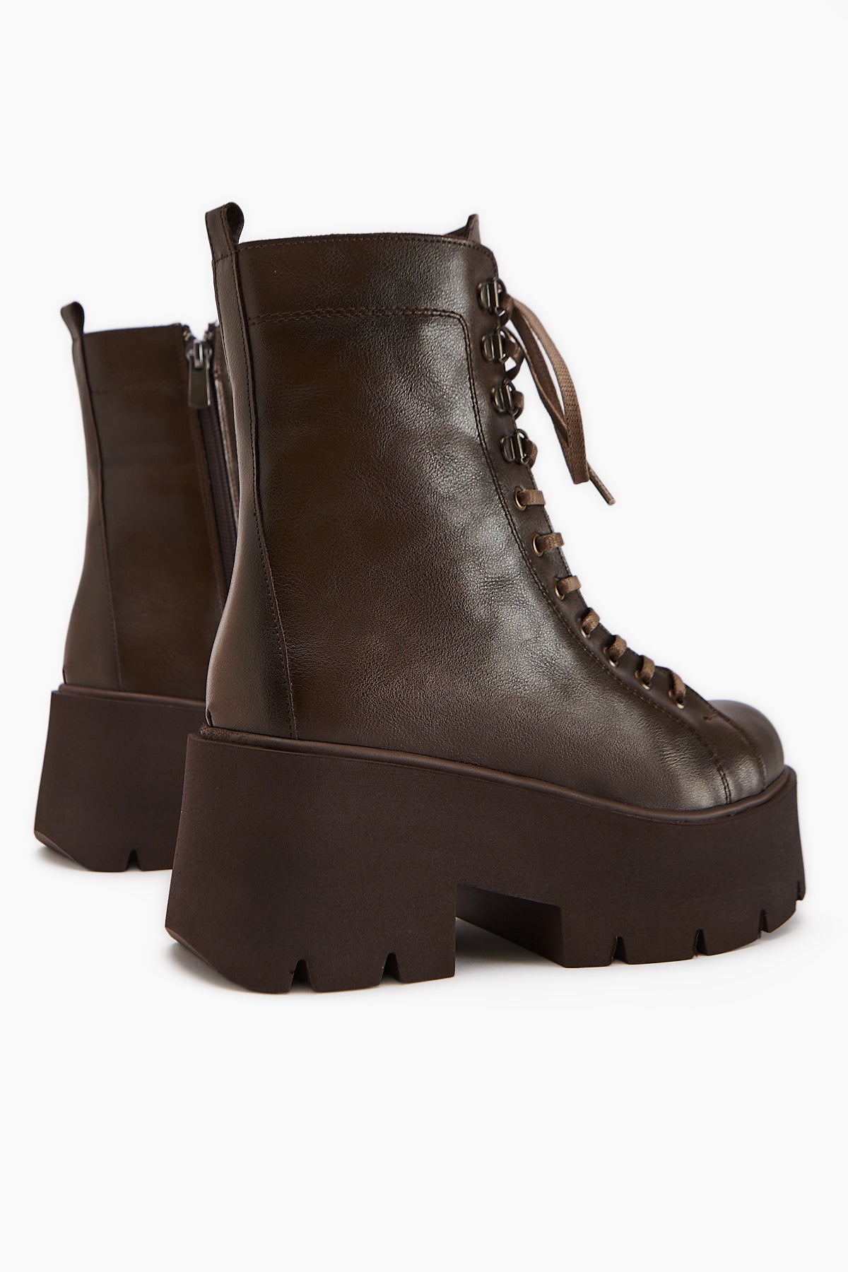 Brit – Brown Platform Combat Boot (Women)