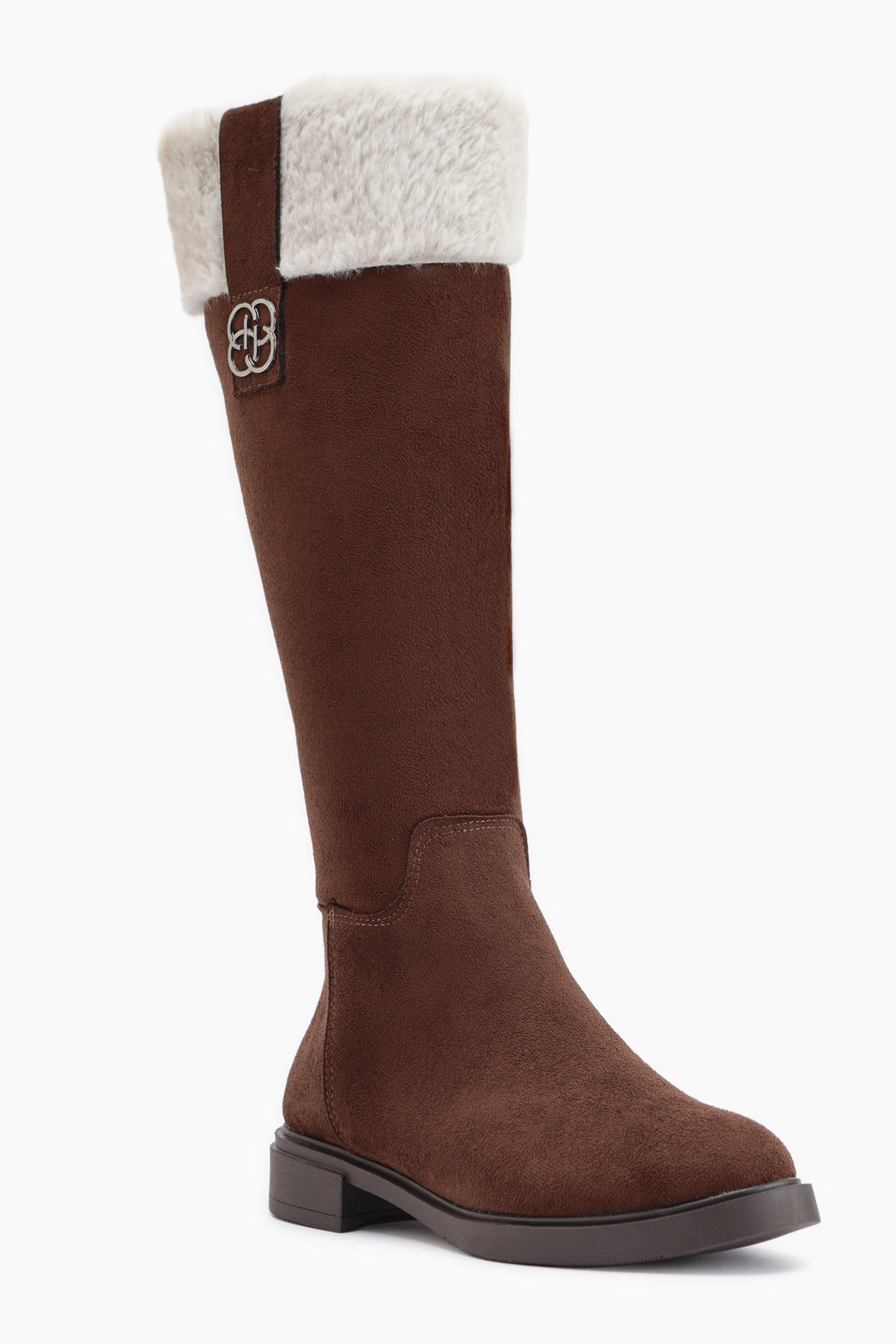 Marlena Brown Suede Fur Detailed Women’s Boots