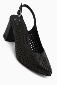 Cassie Genuine Leather Black Heeled Women’s Sandal