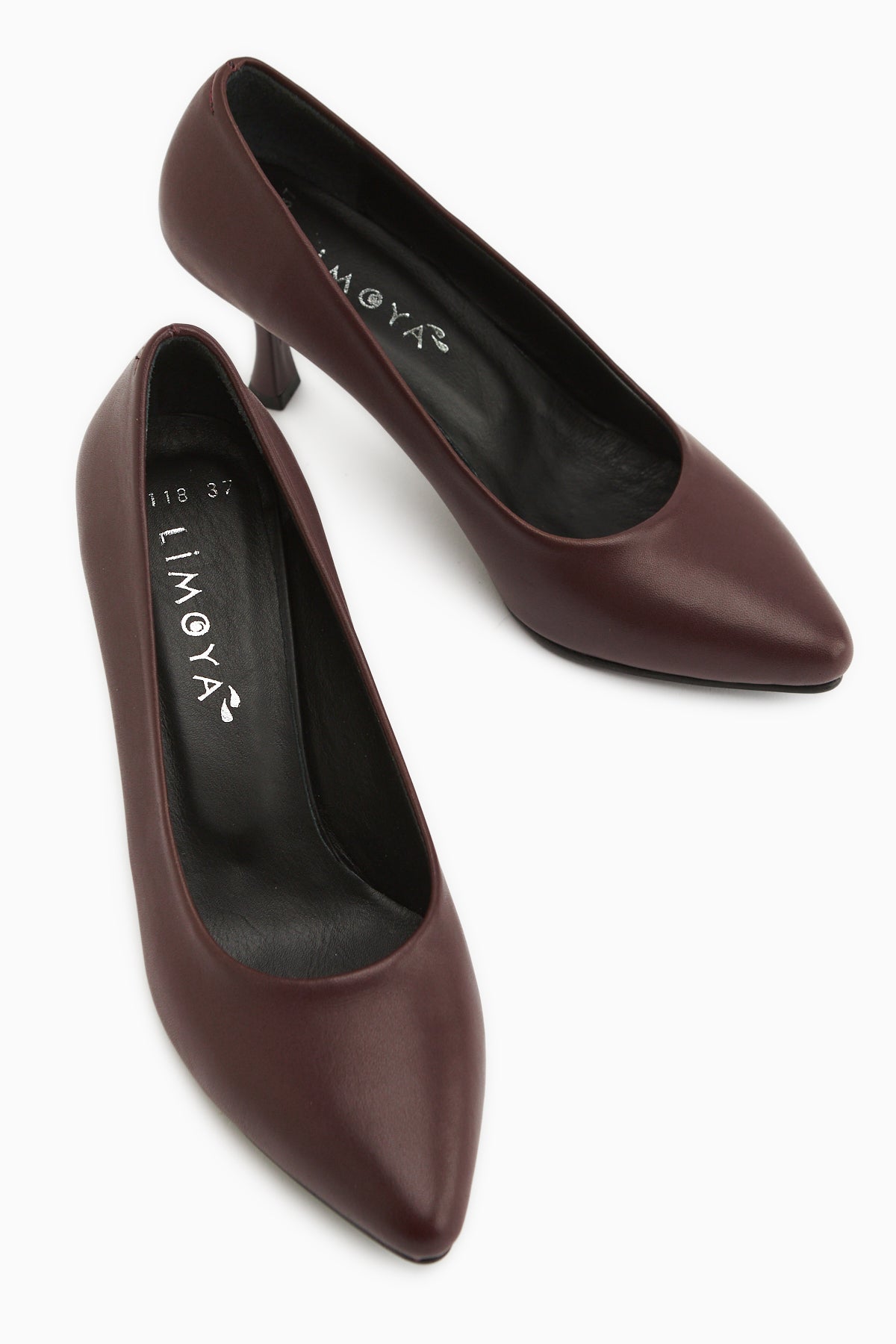 Kiara Genuine Leather Burgundy Women’s Heeled Shoes Stiletto