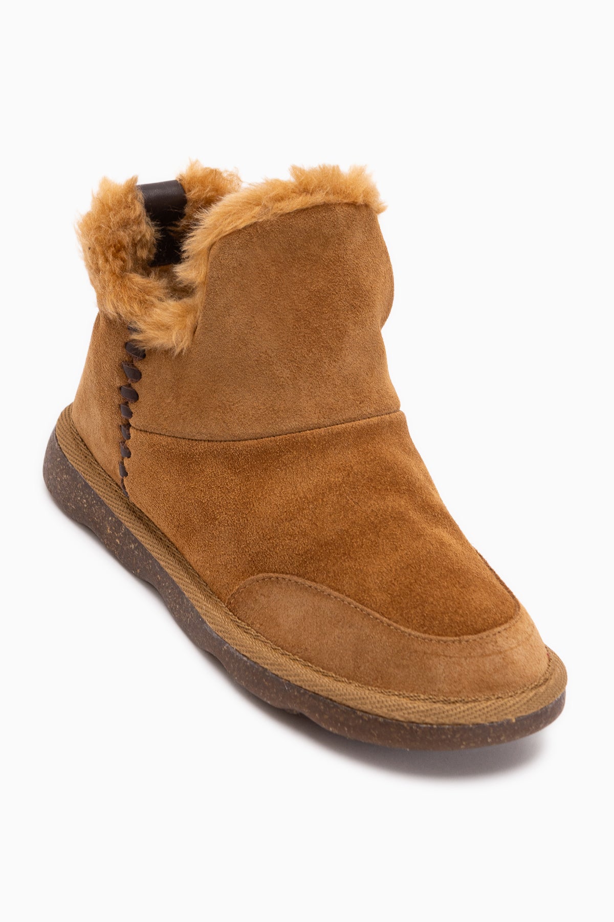 Lorrie Genuine Leather Tan Suede Fur Women’s Short Boots