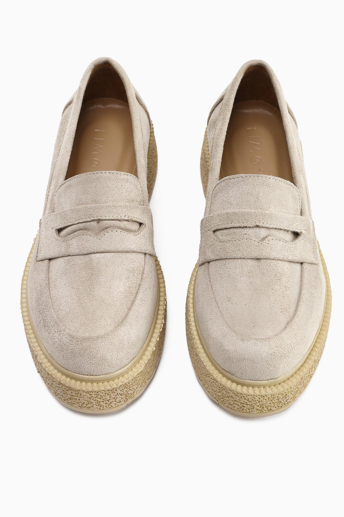 Bojan Nude Suede Casual Shoes with Thick Sole