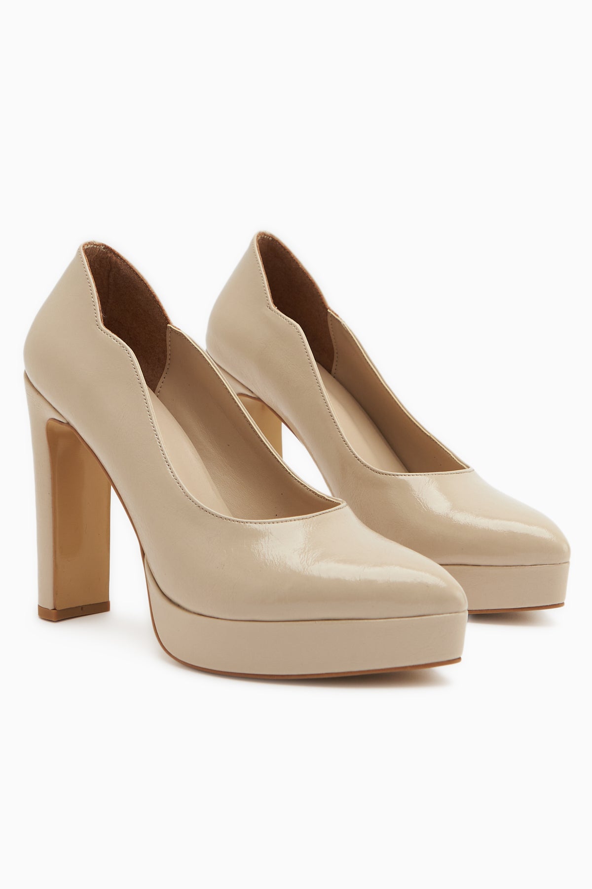 Ragni Beige Platform Heeled Women’s Shoes