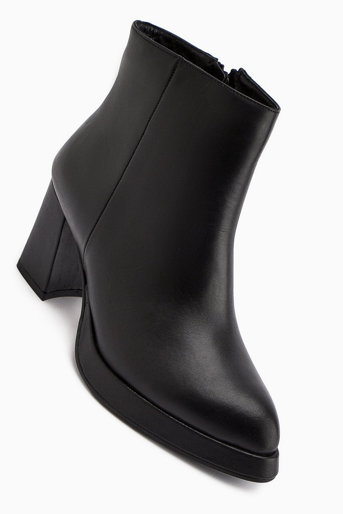 Gaby – Genuine Leather Black Platform-Heel Boot (Women)