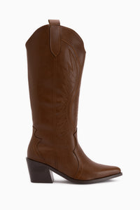 Hero Tan Embroidered Cowboy Boots