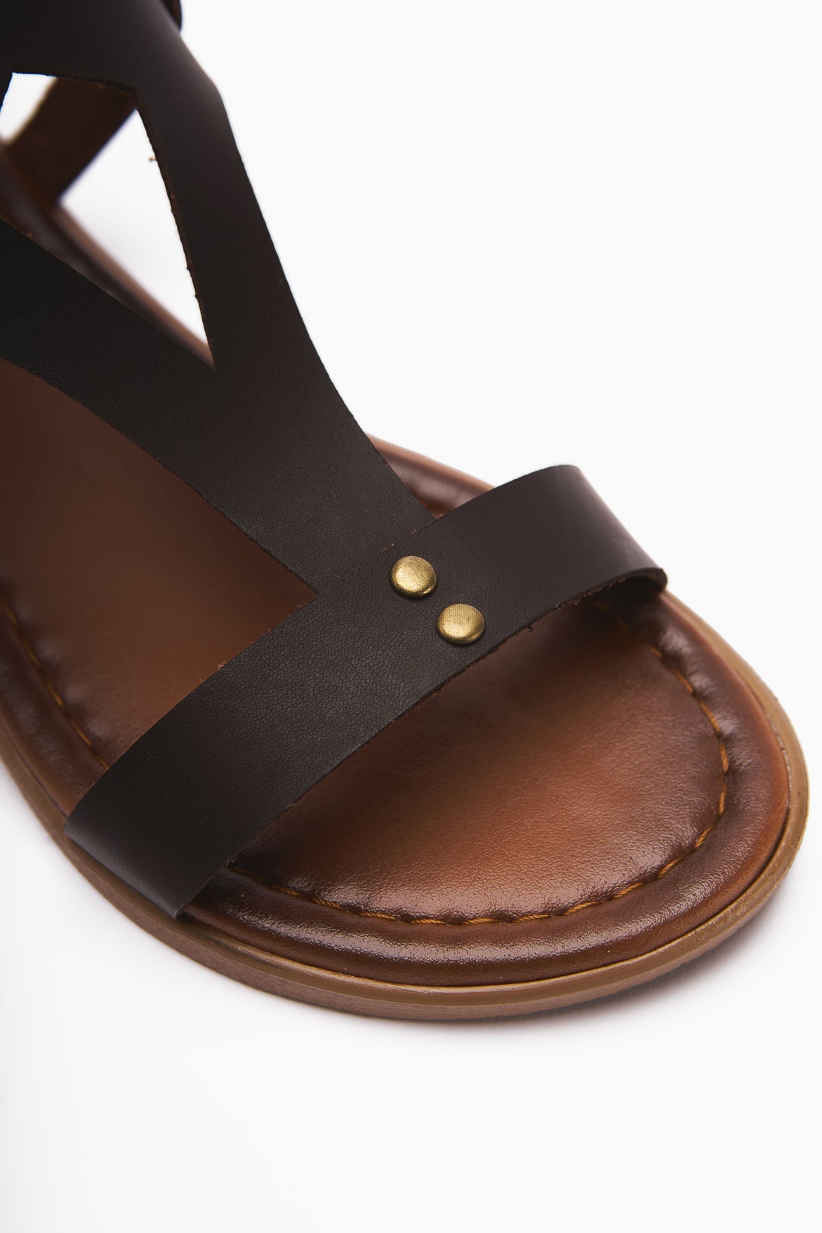 Hill Genuine Leather Coffee Gladiator Sandals