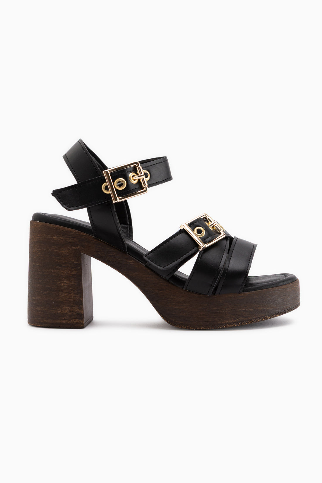 Laina Black Platform Heeled Women’s Shoes
