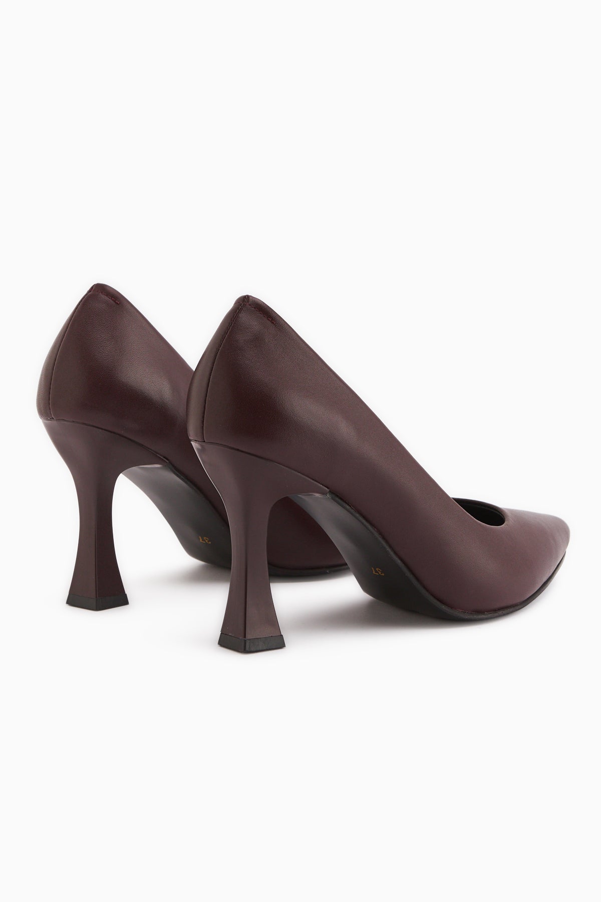 Helen Genuine Leather Burgundy Women’s Heeled Shoes Stiletto