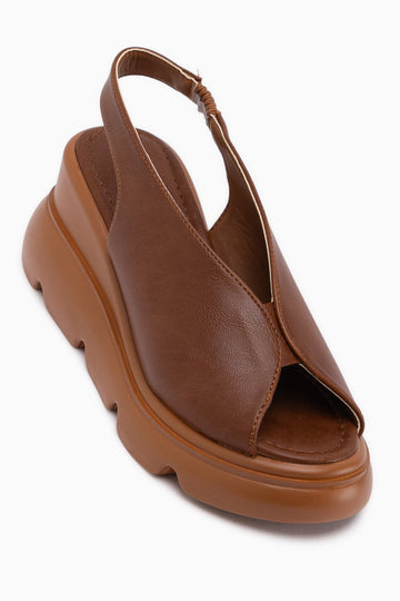 Tilda Tan Elastic Wedge Women’s Sandal