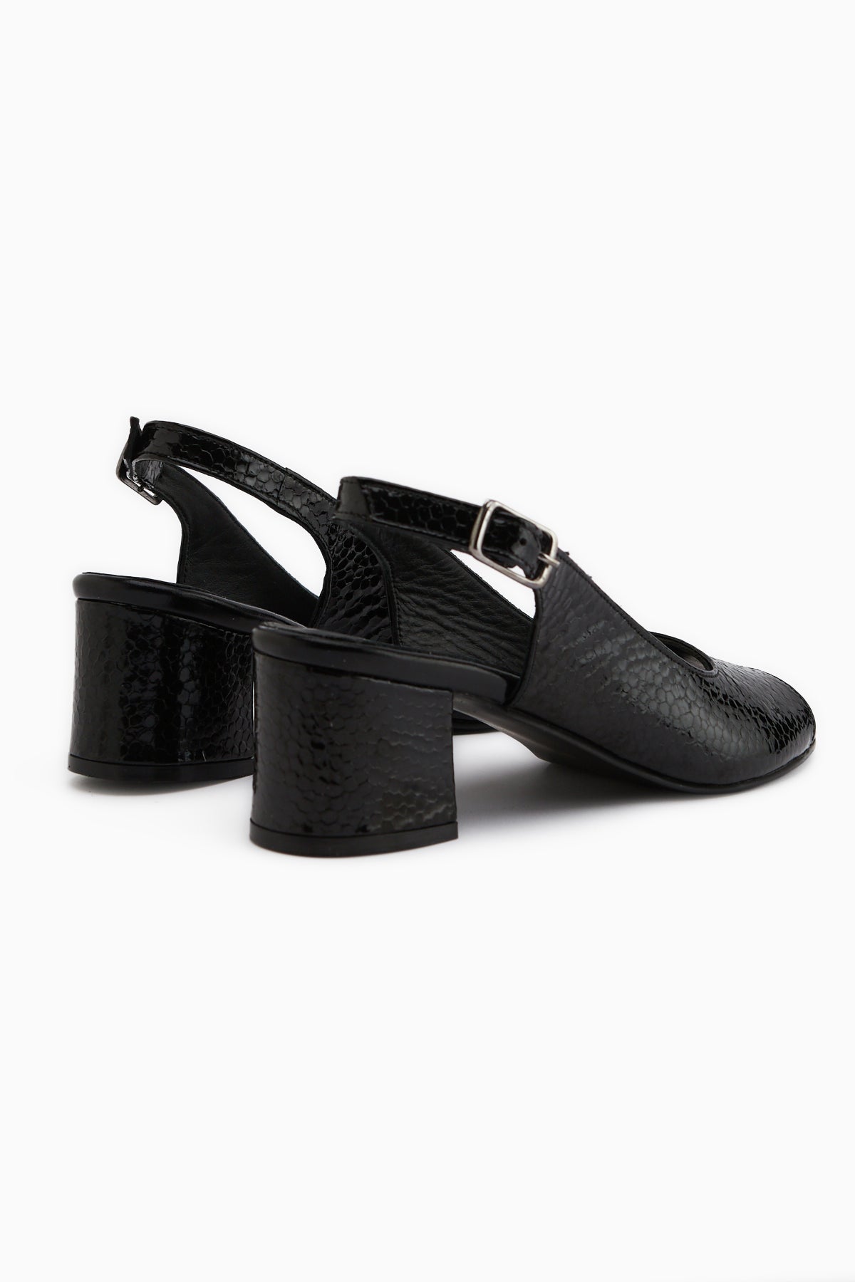 Catia Genuine Leather Black Snake Pattern Women’s Sandal