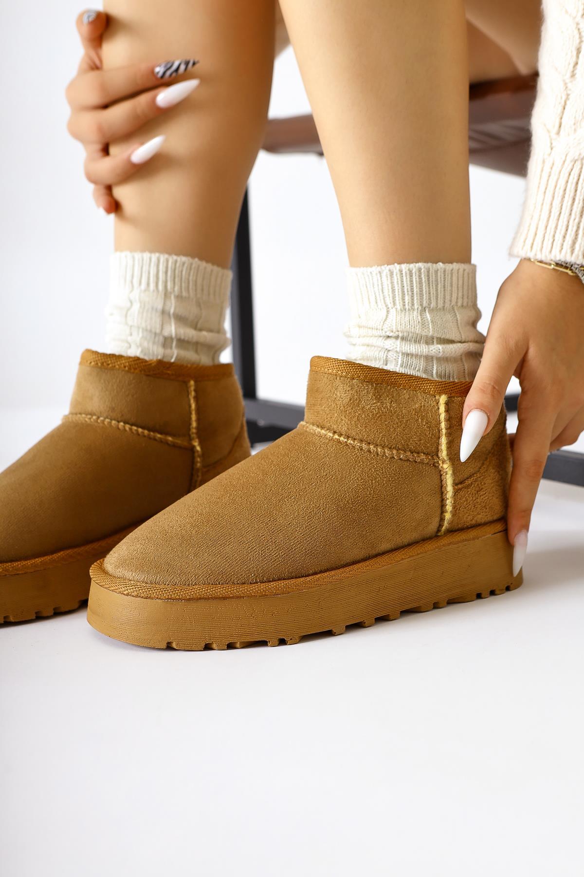 Lilly-Anne – Taupe Suede Fur-Lined Ankle Boot (Women)