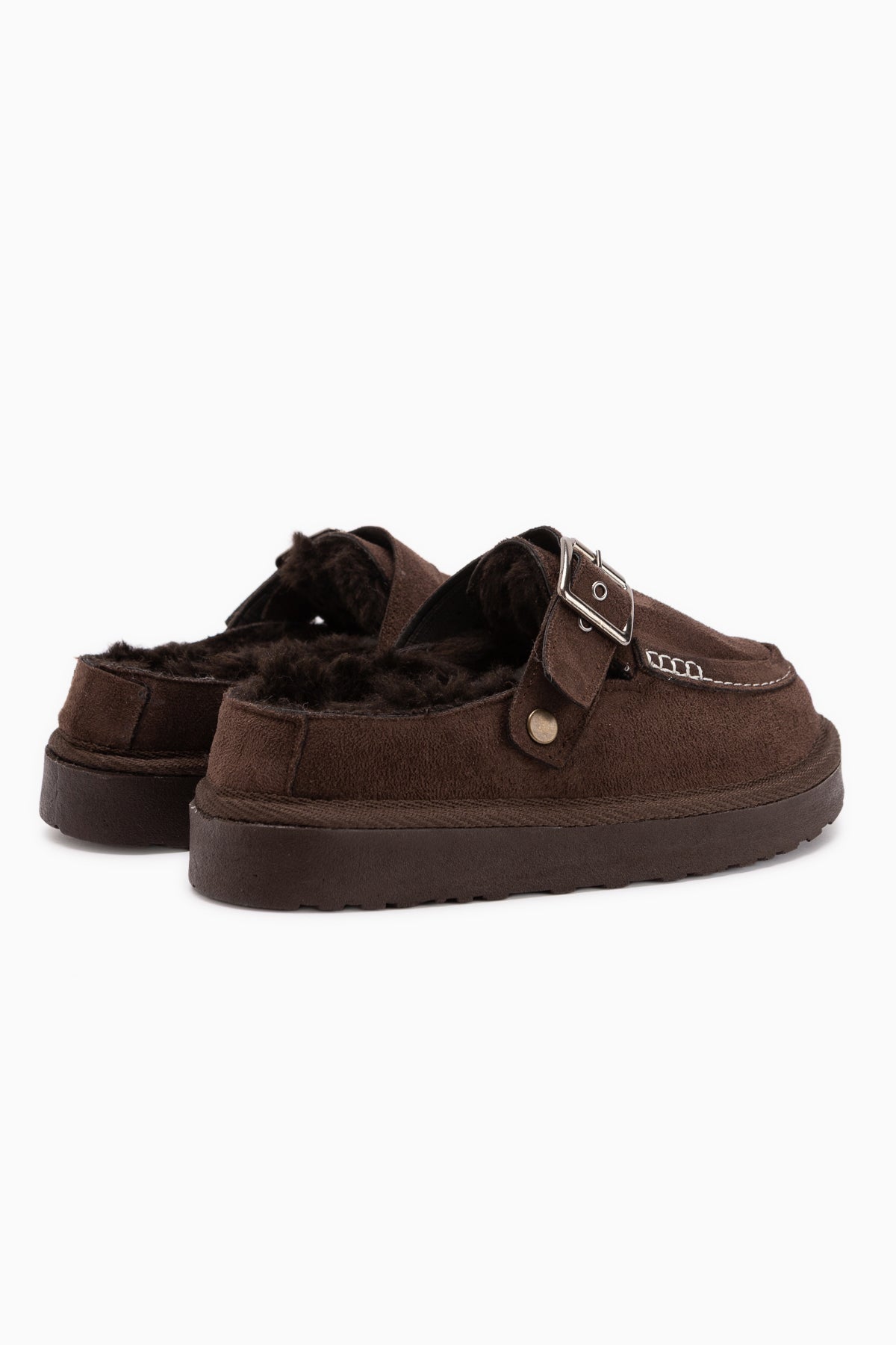 Cathy Brown Suede Fur Women’s Slippers