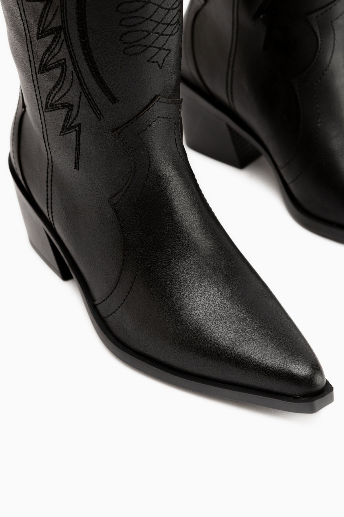 Hero Black Embroidered Cowboy Boots