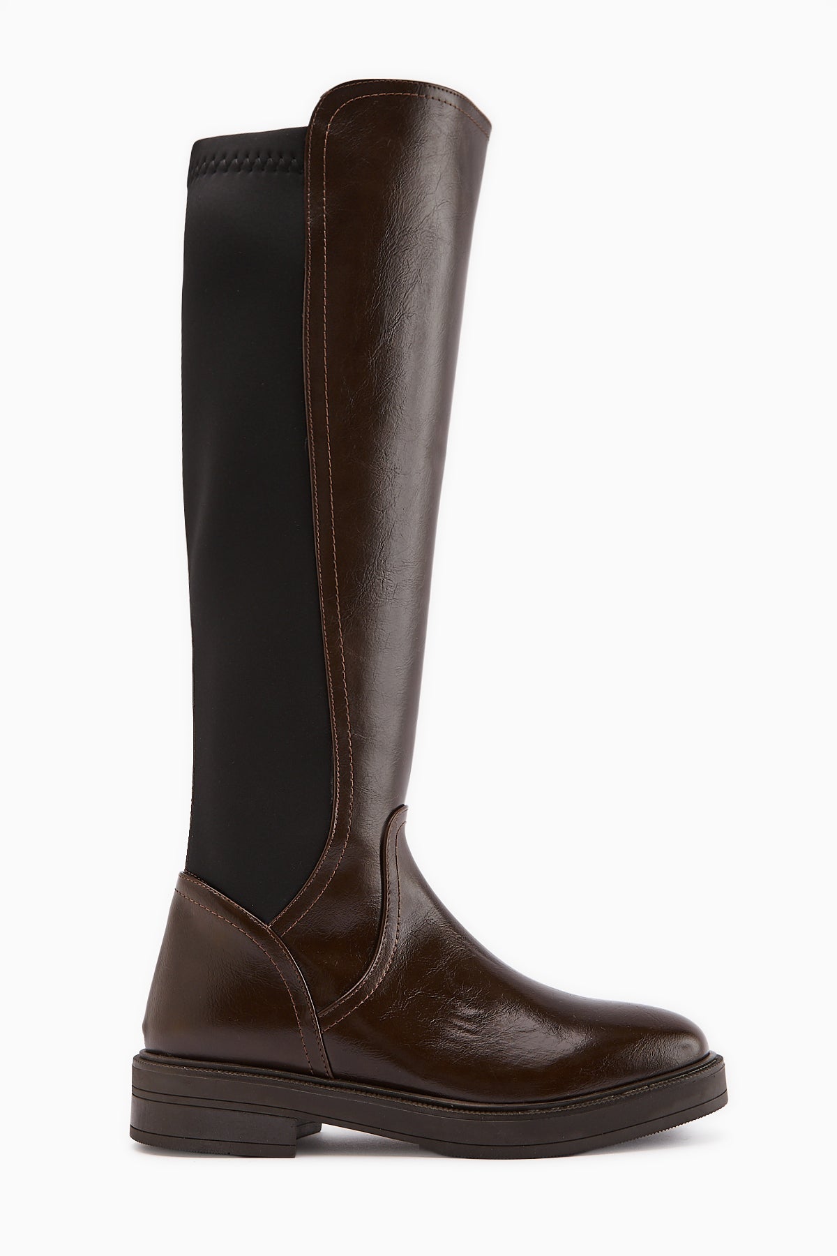 Gladis – Brown Diving-Fabric Knee-High Boot (Women)