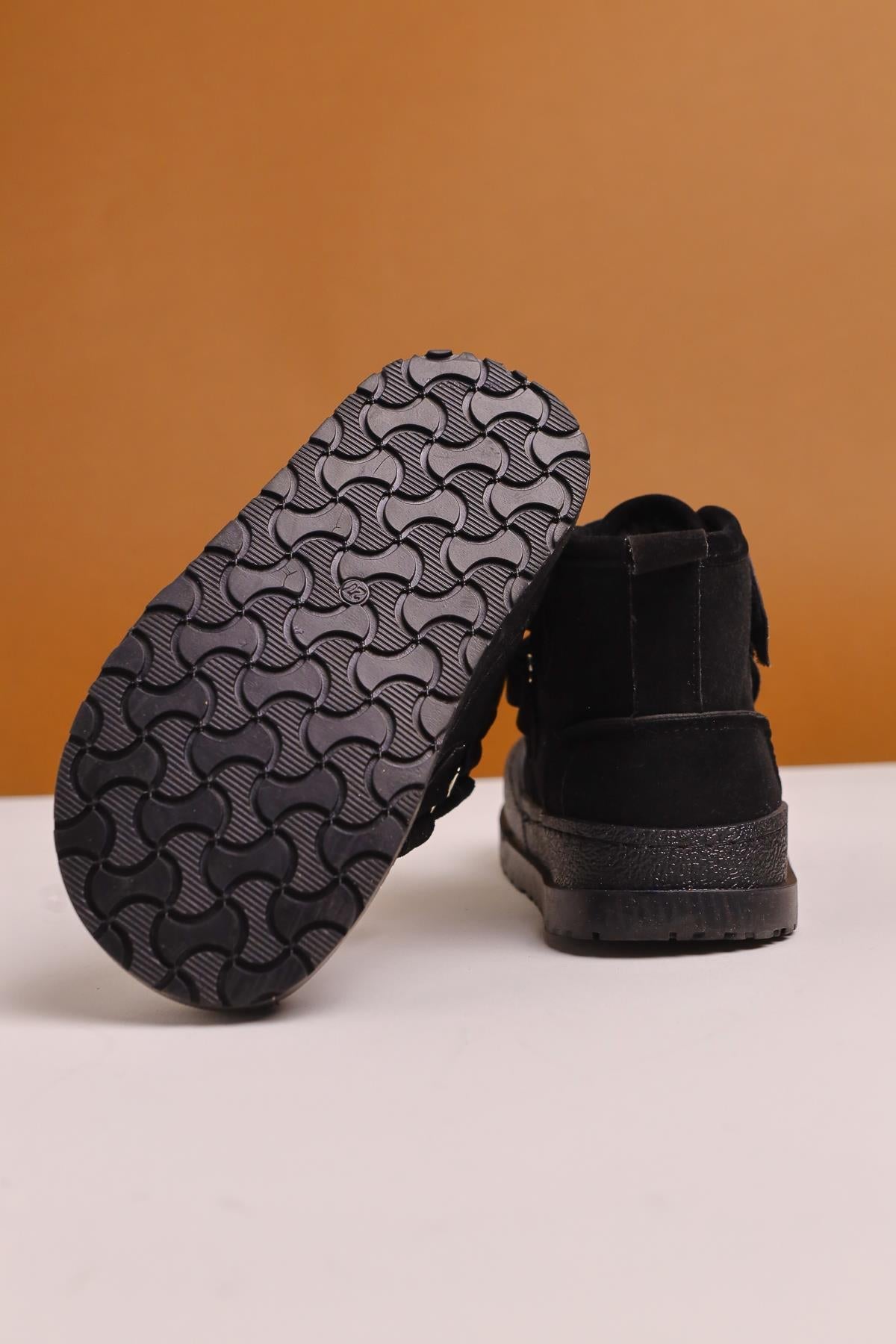 Jolan Black Suede Velcro Kids' Boots