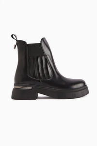 Pava Black Patent Heeled Detail Women’s Boots