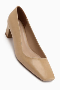 Jelina Beige Thick Heeled Women’s Shoes
