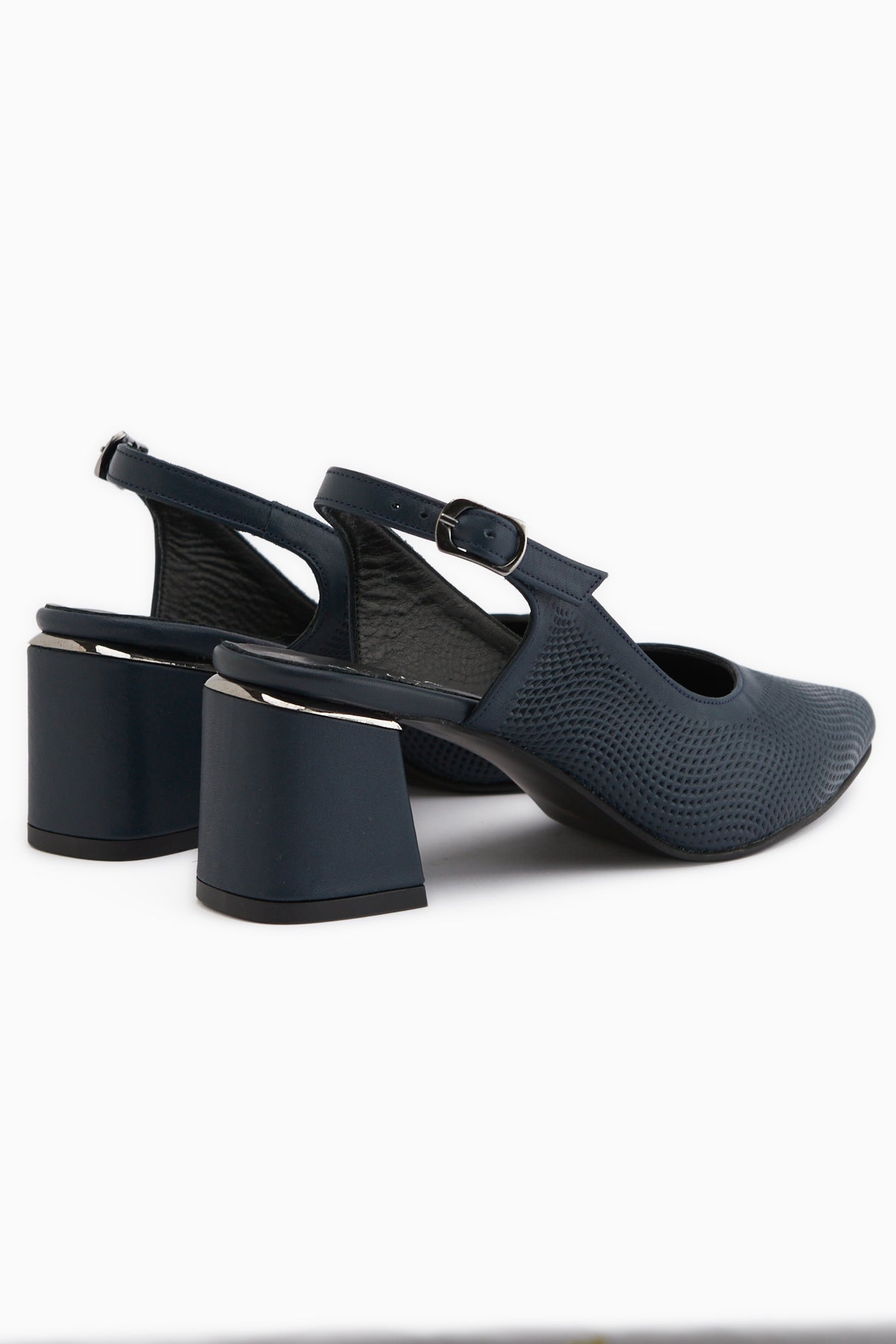 Ravina Genuine Leather Navy Women’s Heeled Shoes