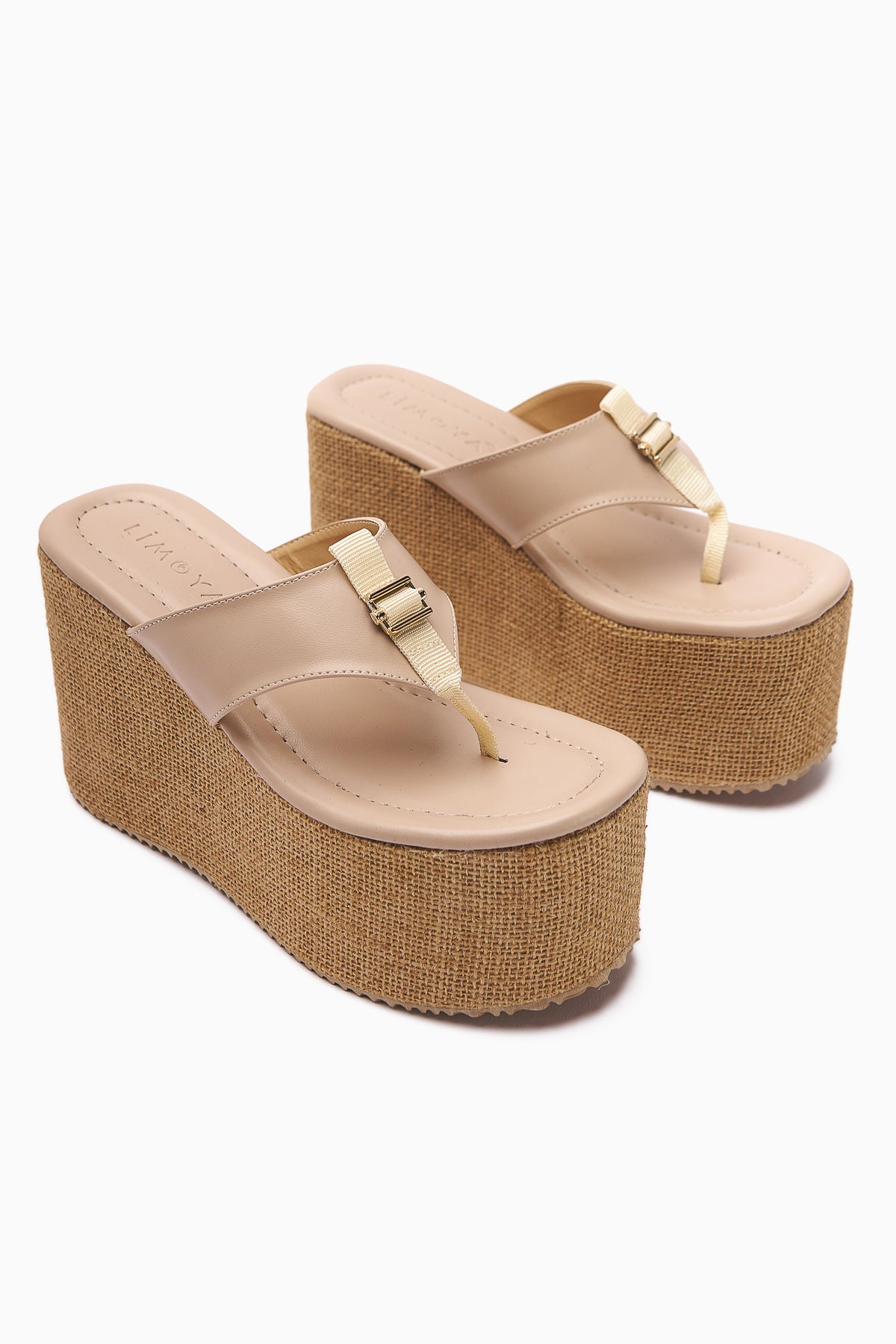 Tania Black Toe-Post Straw-Soled Wedge Women's Slippers