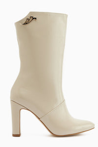 Aria – Beige Heeled Knee-High Boot (Women)