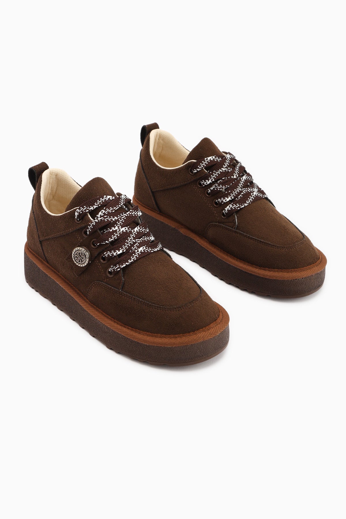 Serina Coffee Suede Lace-Up Women's Casual Shoe