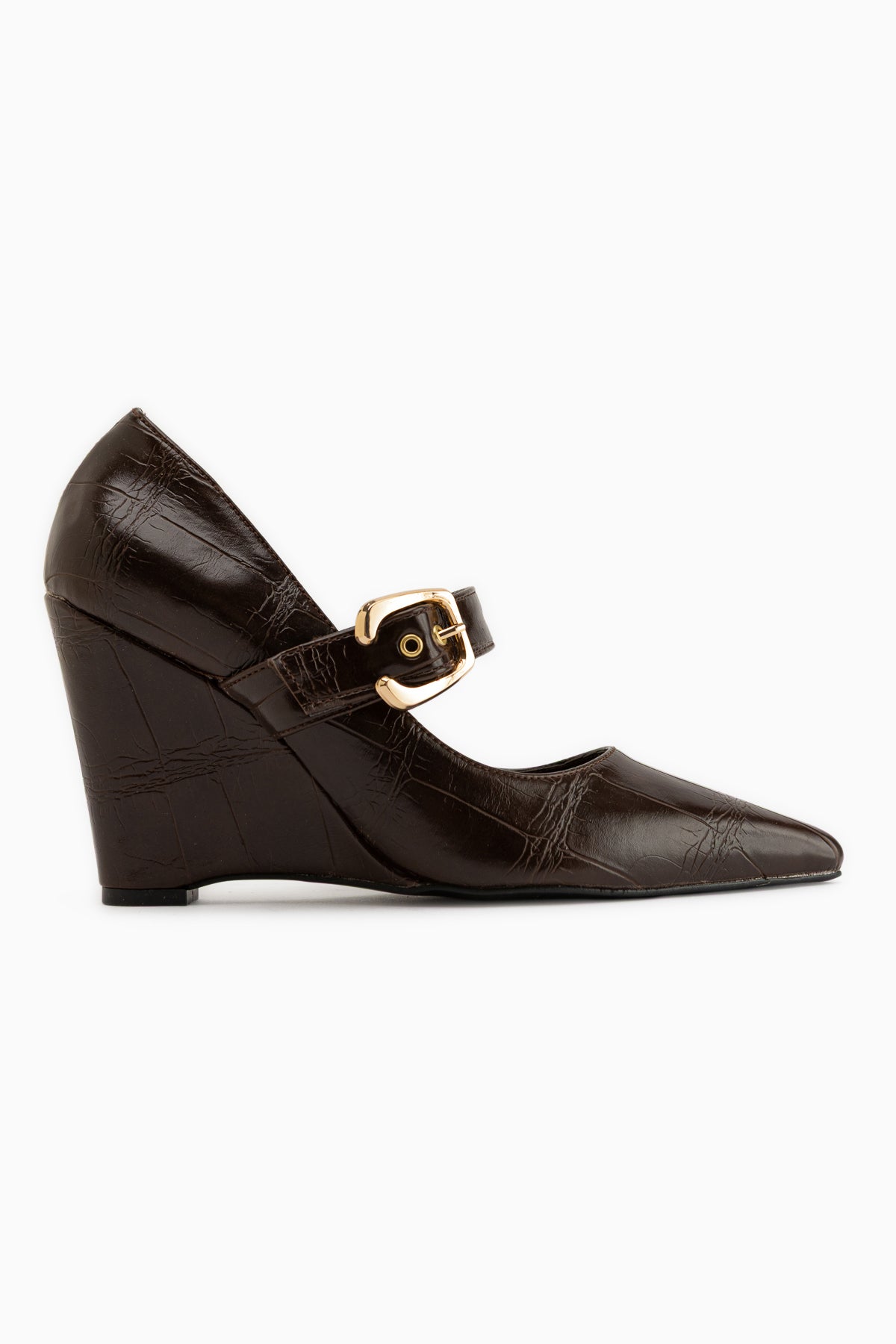 Jody Brown Buckle Detailed Pointed Toe Women’s Heeled Shoes