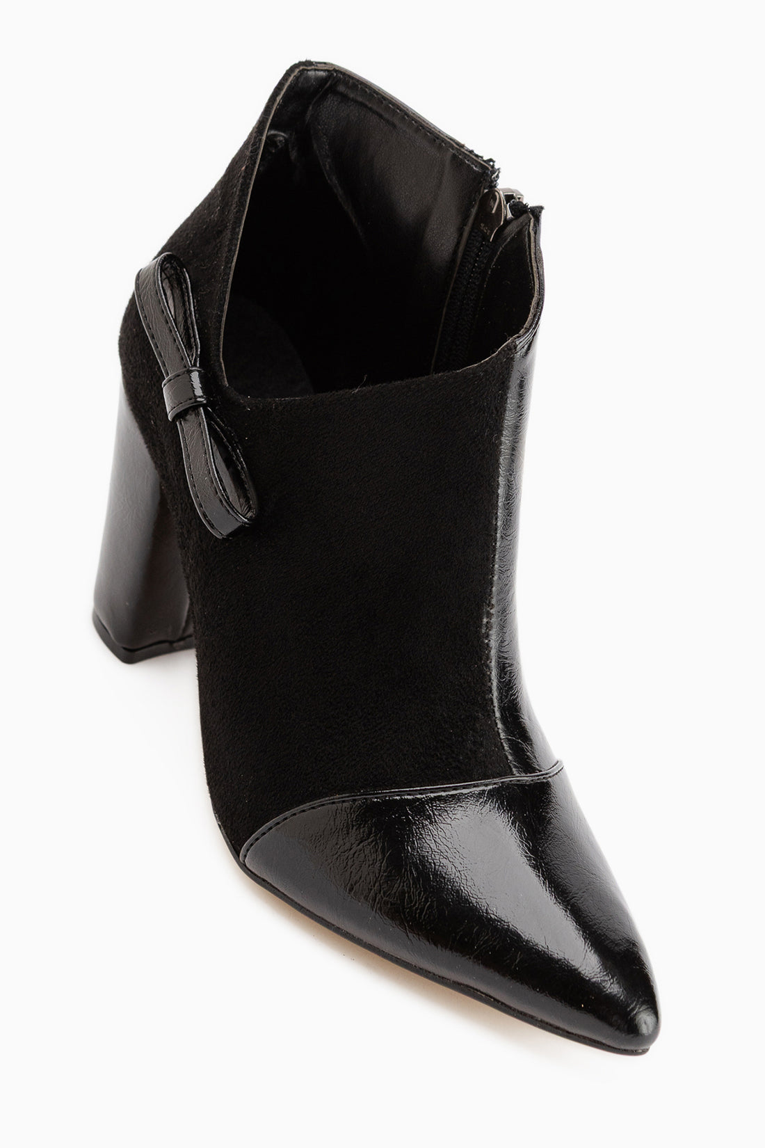 Jami Black Suede Bow Detailed Pointed Toe Women’s Boots