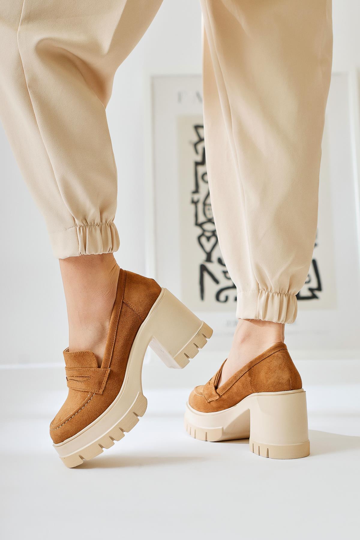 Chanpen Mink Suede Buckle Detail Platform Casual Shoe