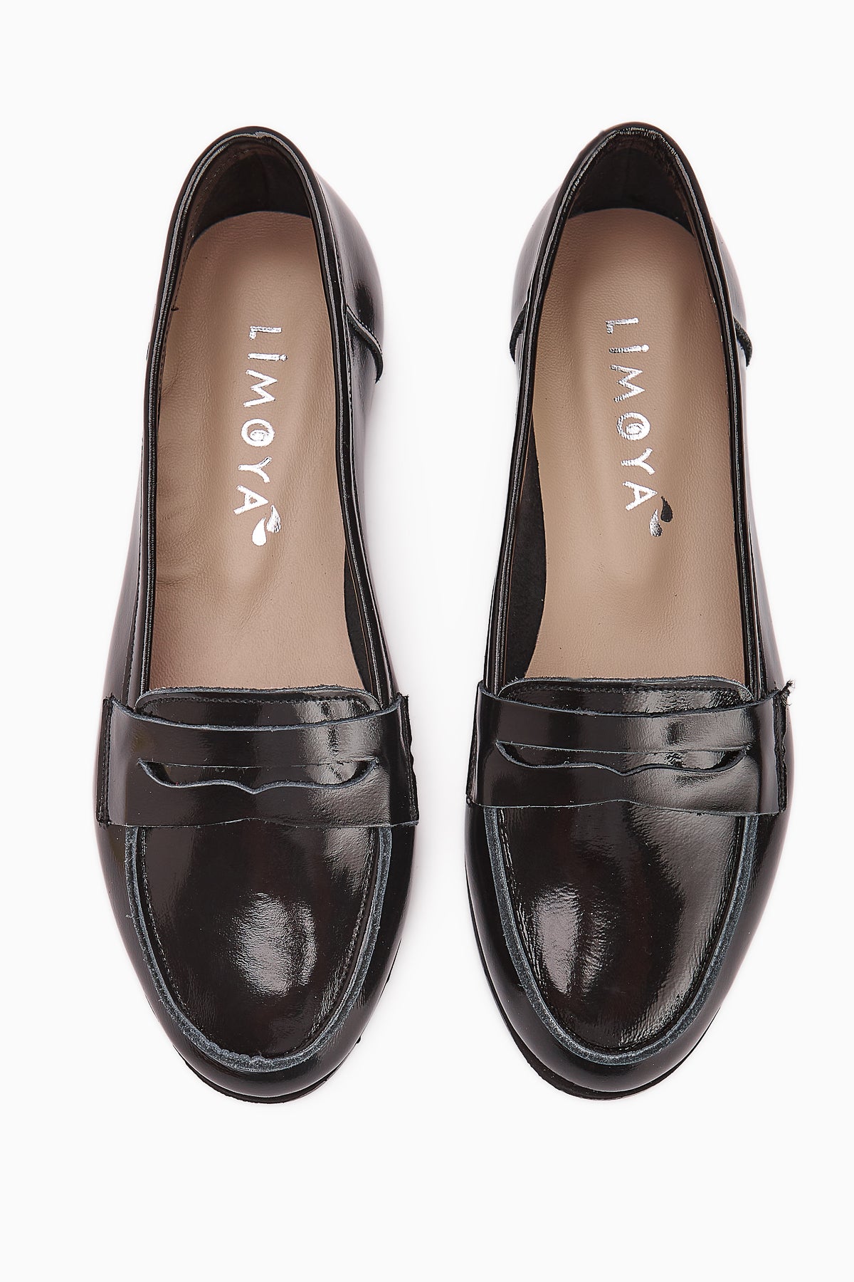 Solina Genuine Leather Black Patent Moccasin Shoes Comfortable Daily Loafers