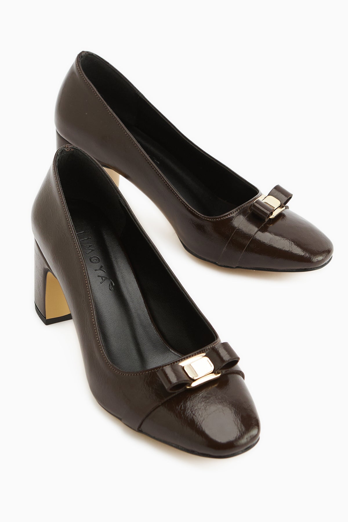 Lois Brown Buckled Square Toe Women’s Heeled Shoes