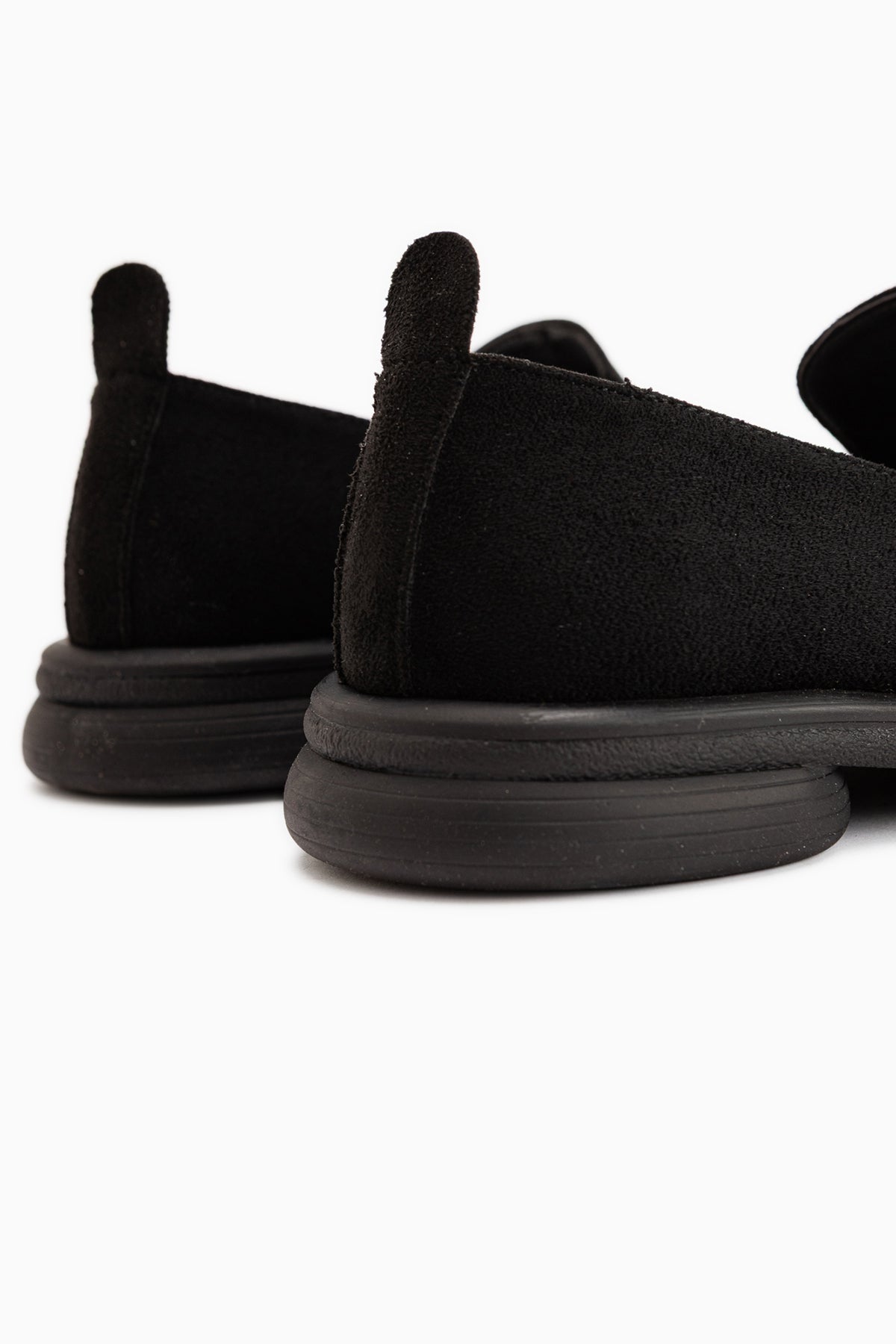 Greta Siyah Süet Kalın Taban Kadın Loafer