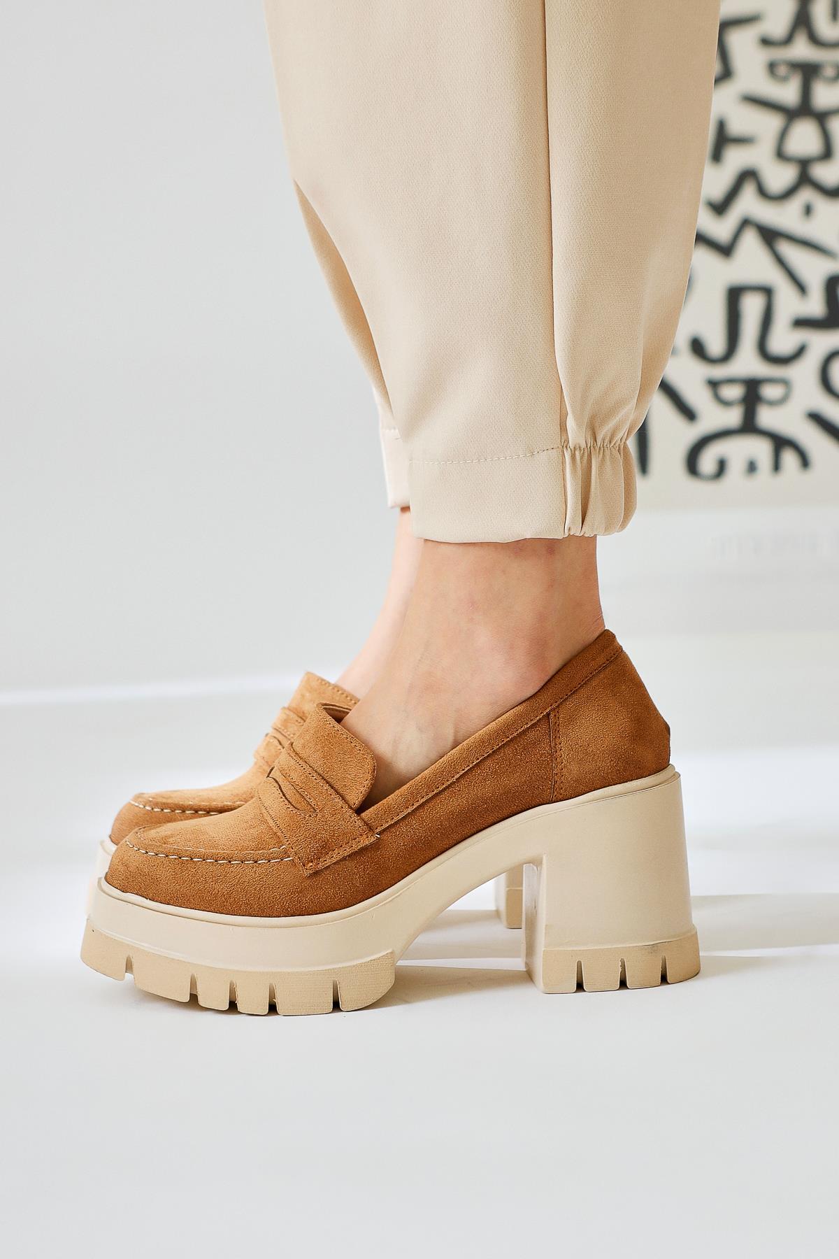 Chanpen Mink Suede Buckle Detail Platform Casual Shoe