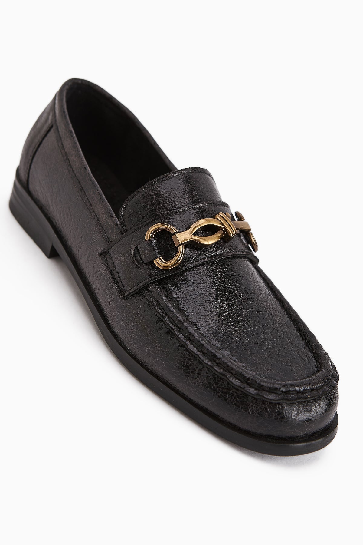 Kali – Black Chain-Detail Loafer (Women)