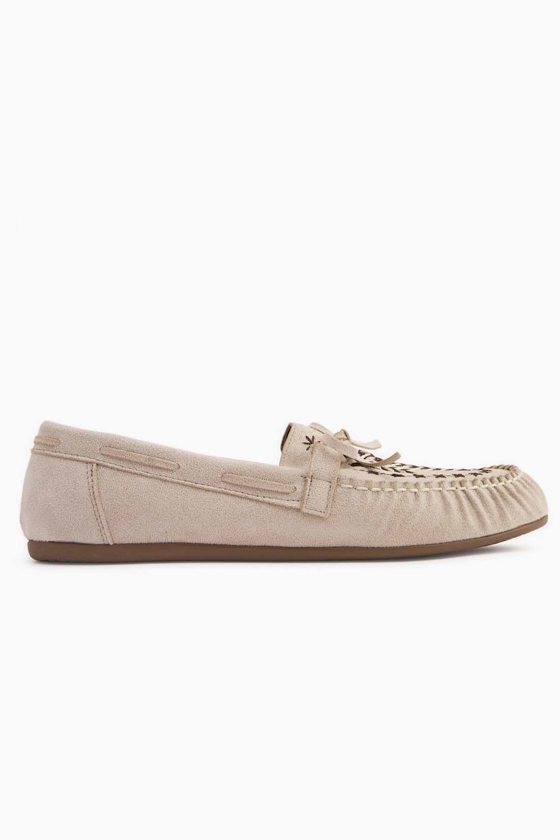 Darya Beige Suede Embroidered Women’s Loafer