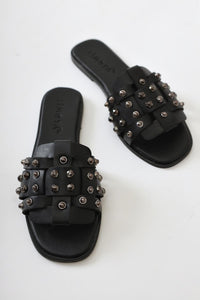 Aima Black Thin Strap Sandals