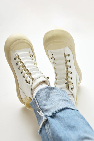 Celinn – White Elastic Lace-Up Sport Boot (Women)
