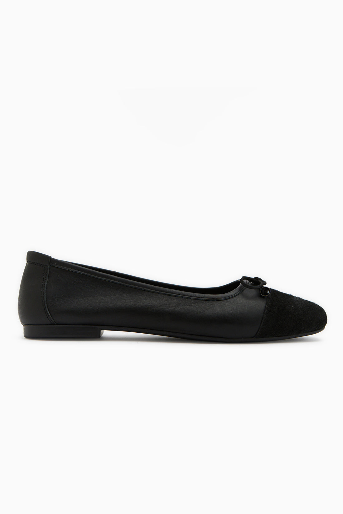 Anjela Genuine Leather Black Bow Detailed Women’s Ballet Flats