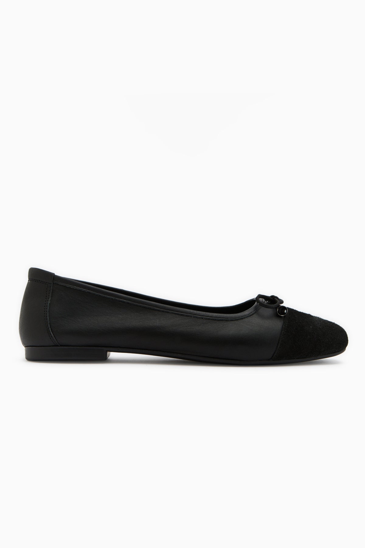 Anjela Genuine Leather Black Bow Detailed Women’s Ballet Flats