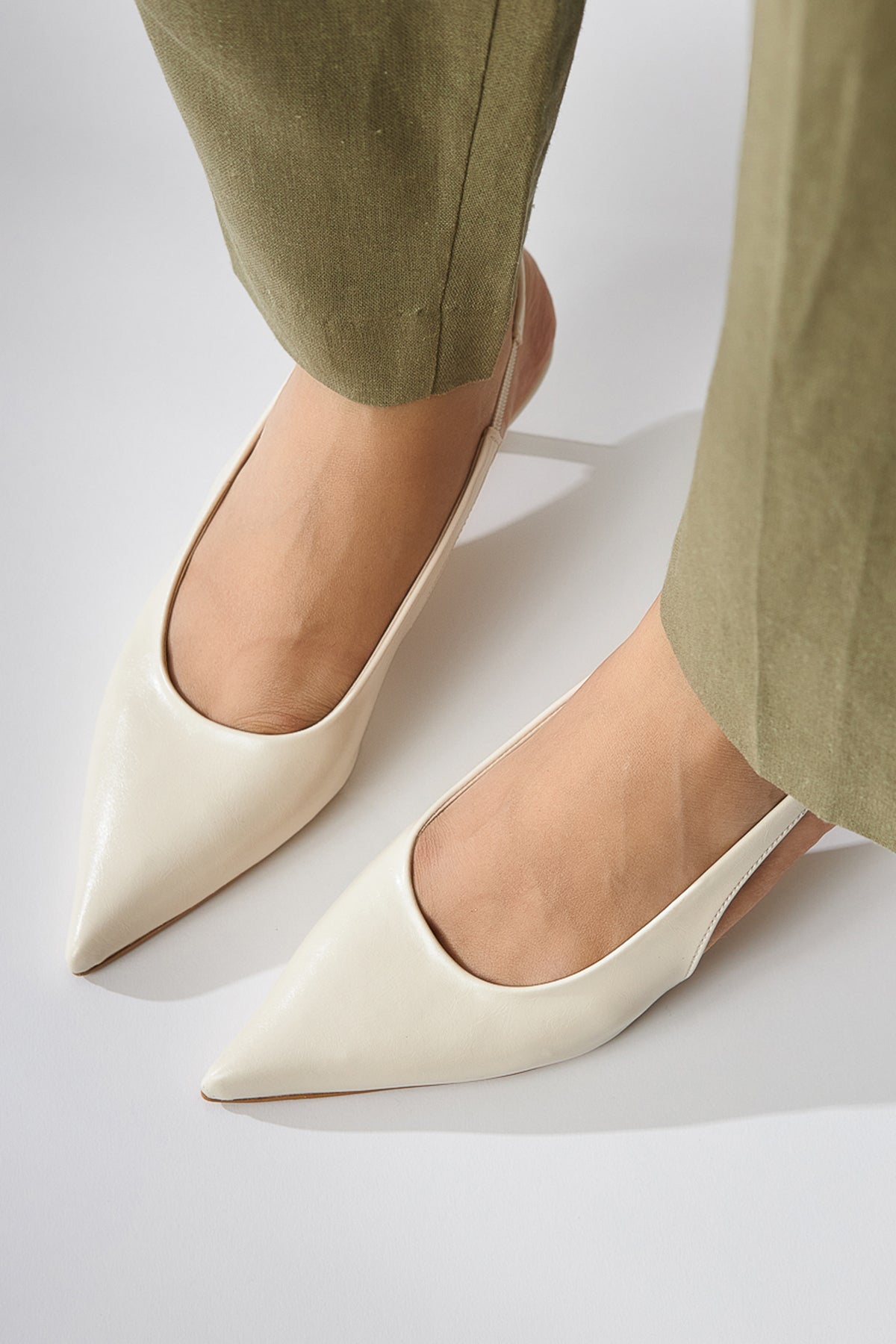 Sanni Beige Pointed Toe Women’s Heeled Sandal