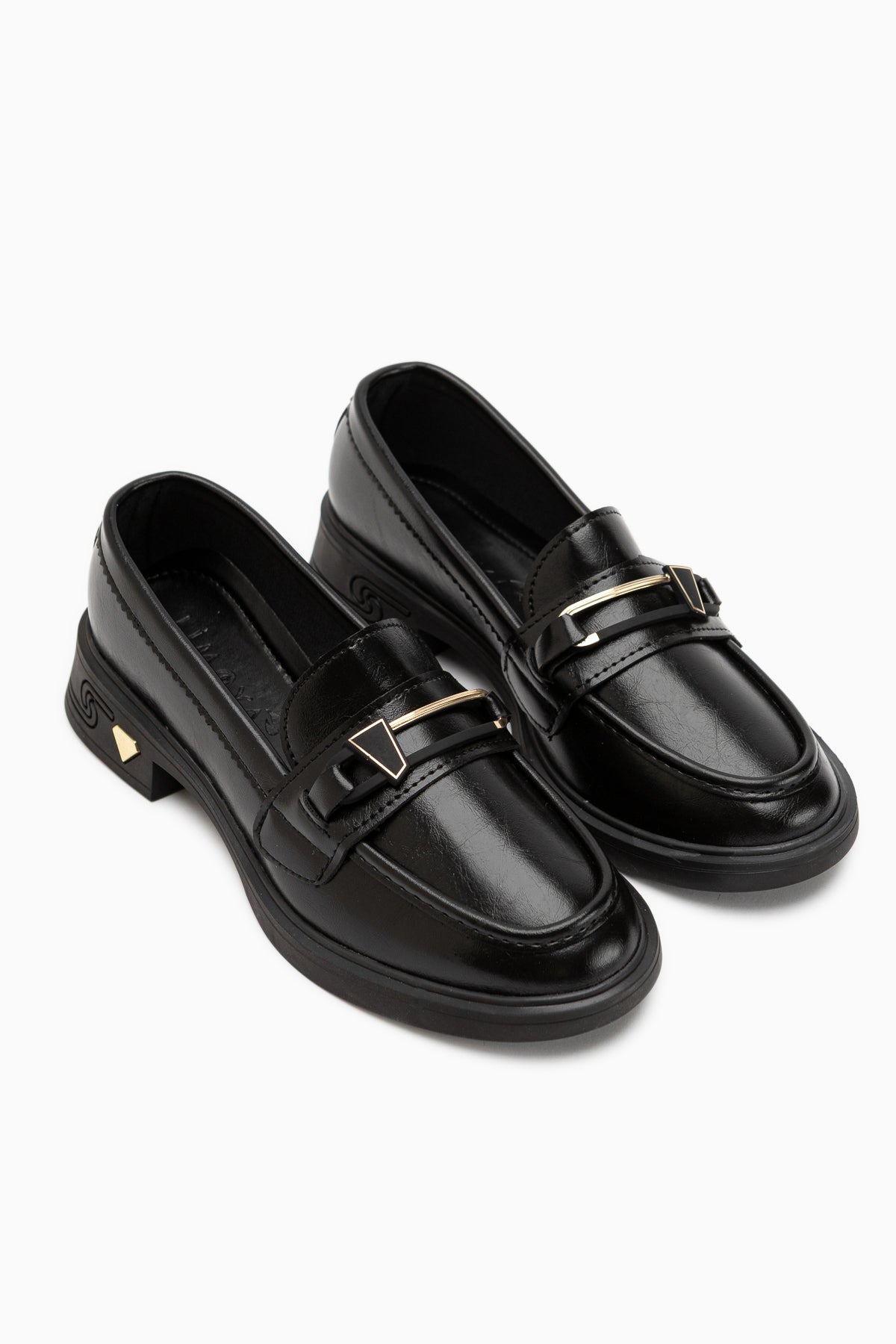 Emilia Black Buckled Women’s Loafer Daily Shoes