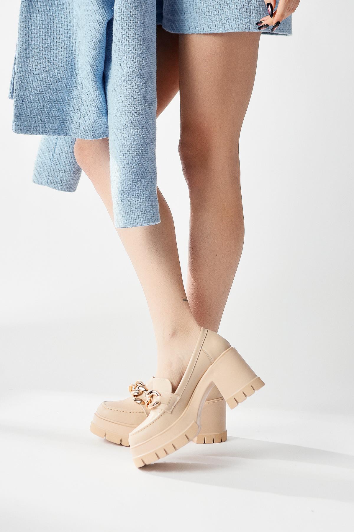 Chanpen Nude Platform Daily Shoe with Buckle Detail