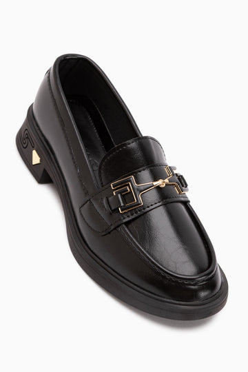 Clarie Black Buckled Women’s Loafer Daily Shoes