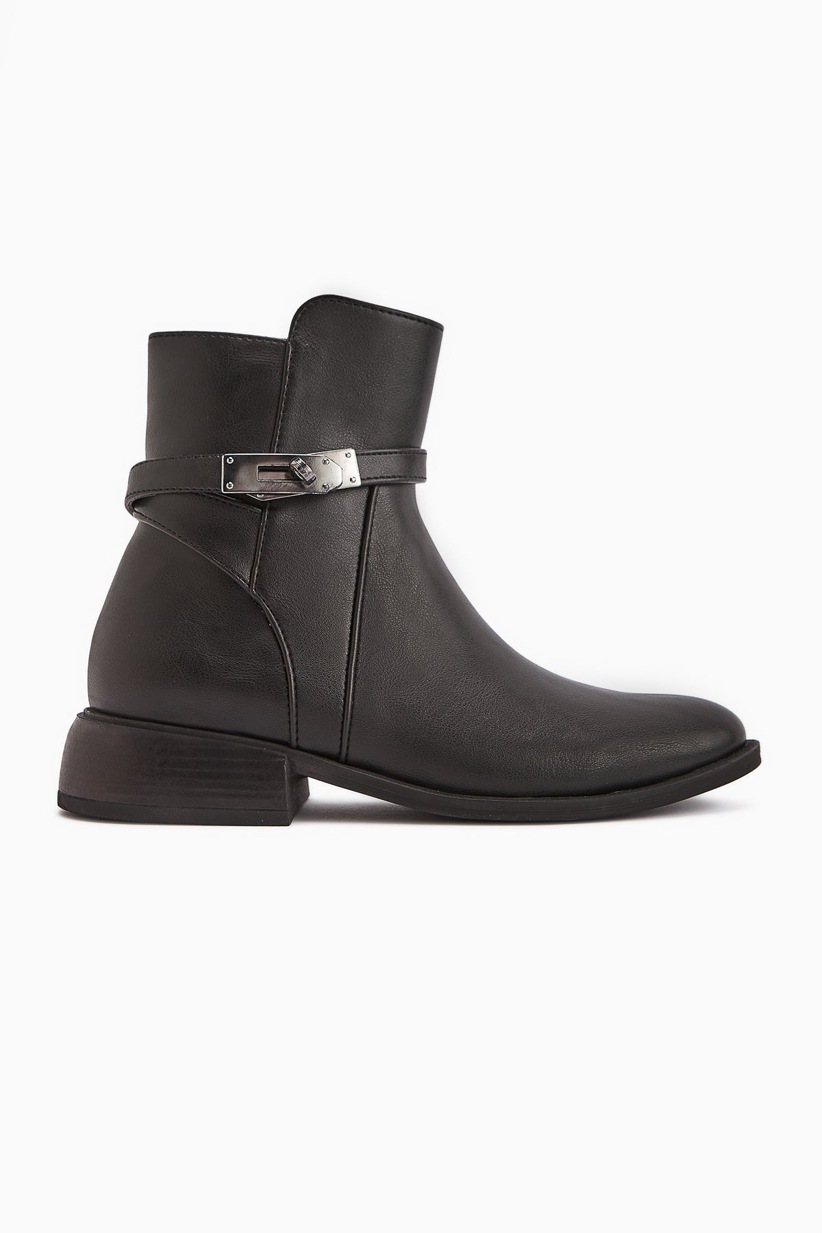 Tinna Black Buckled Women's Boot