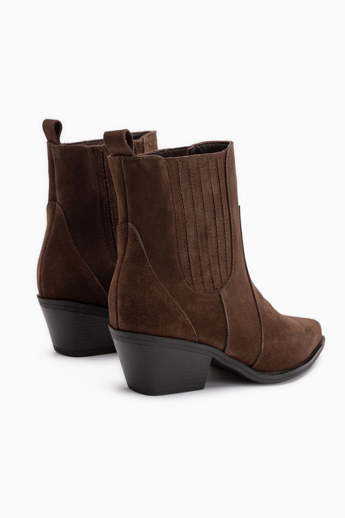 Freya Genuine Leather Brown Suede Embroidered Detailed Women’s Cowboy Boots