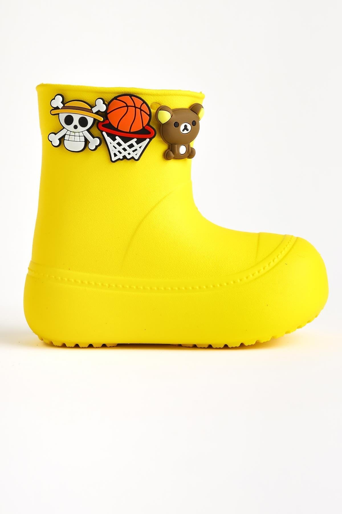 Chris Yellow Pin Detail Waterproof Kids Boot
