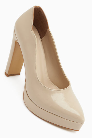 Ragni Beige Platform Heeled Women’s Shoes