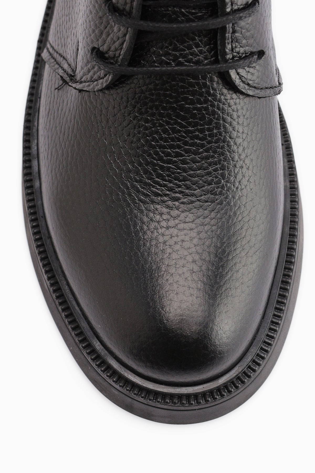 Karol Genuine Leather Black Lace-Up Women's Boot