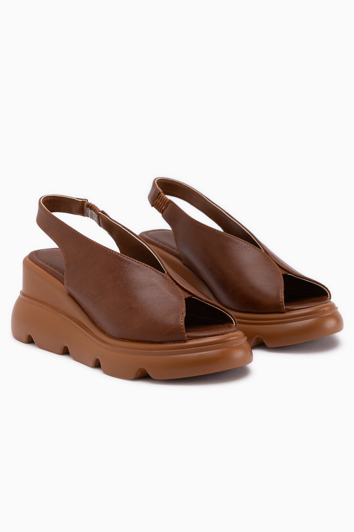 Tilda Tan Elastic Wedge Women’s Sandal