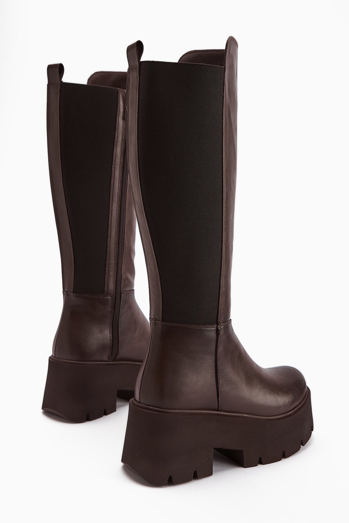 Sannah Brown Platform Heeled Women's Boot